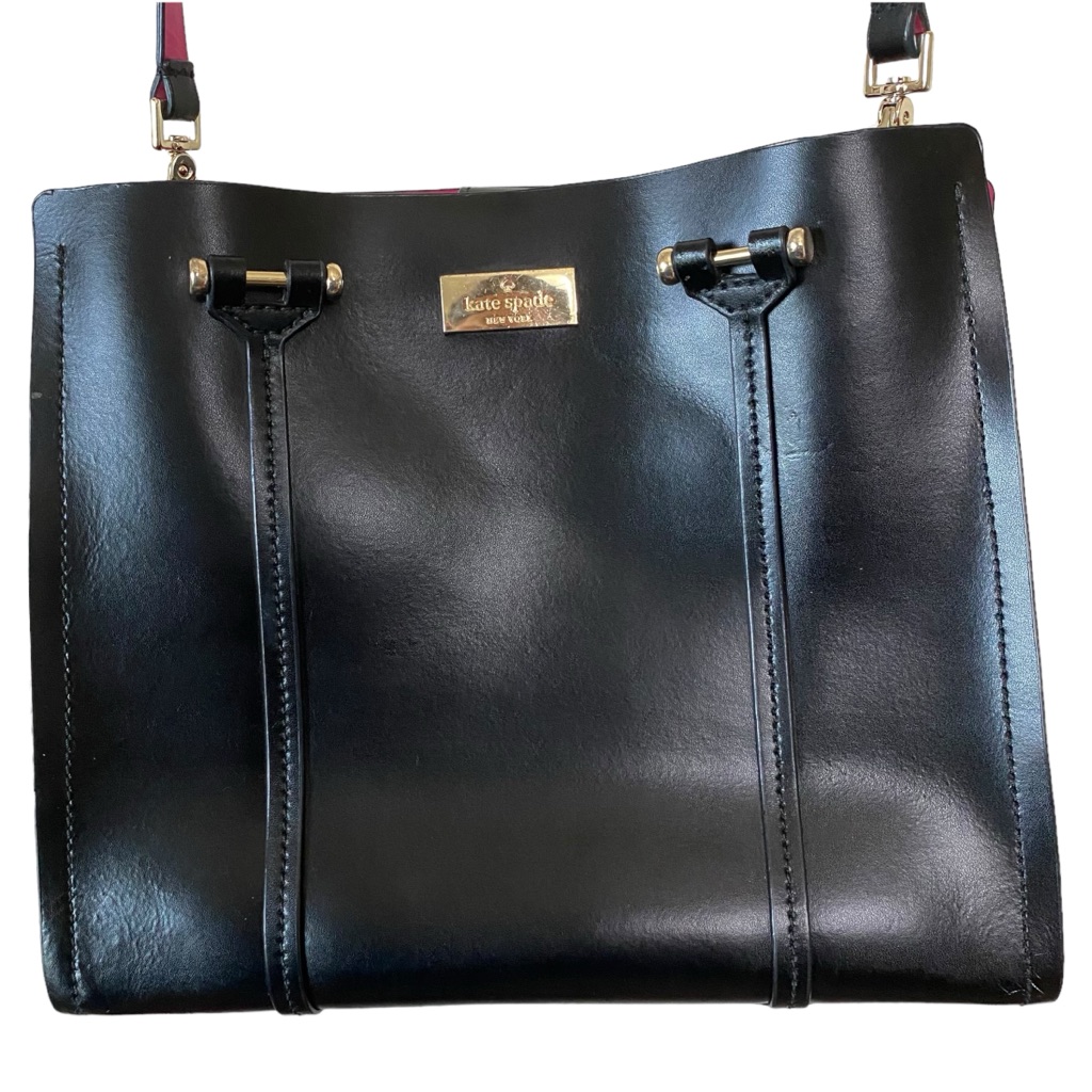 Kate Spade N.Y Arbour Hill Kyra Black Sweetheart Pink Leather Handbag